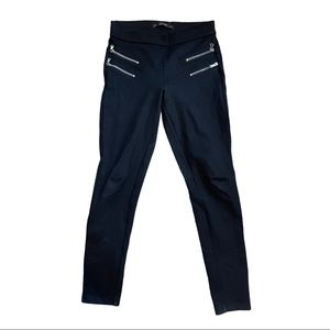 ZARA Basic Collection black skinny pants women’s Small Zippers Moto Edgy